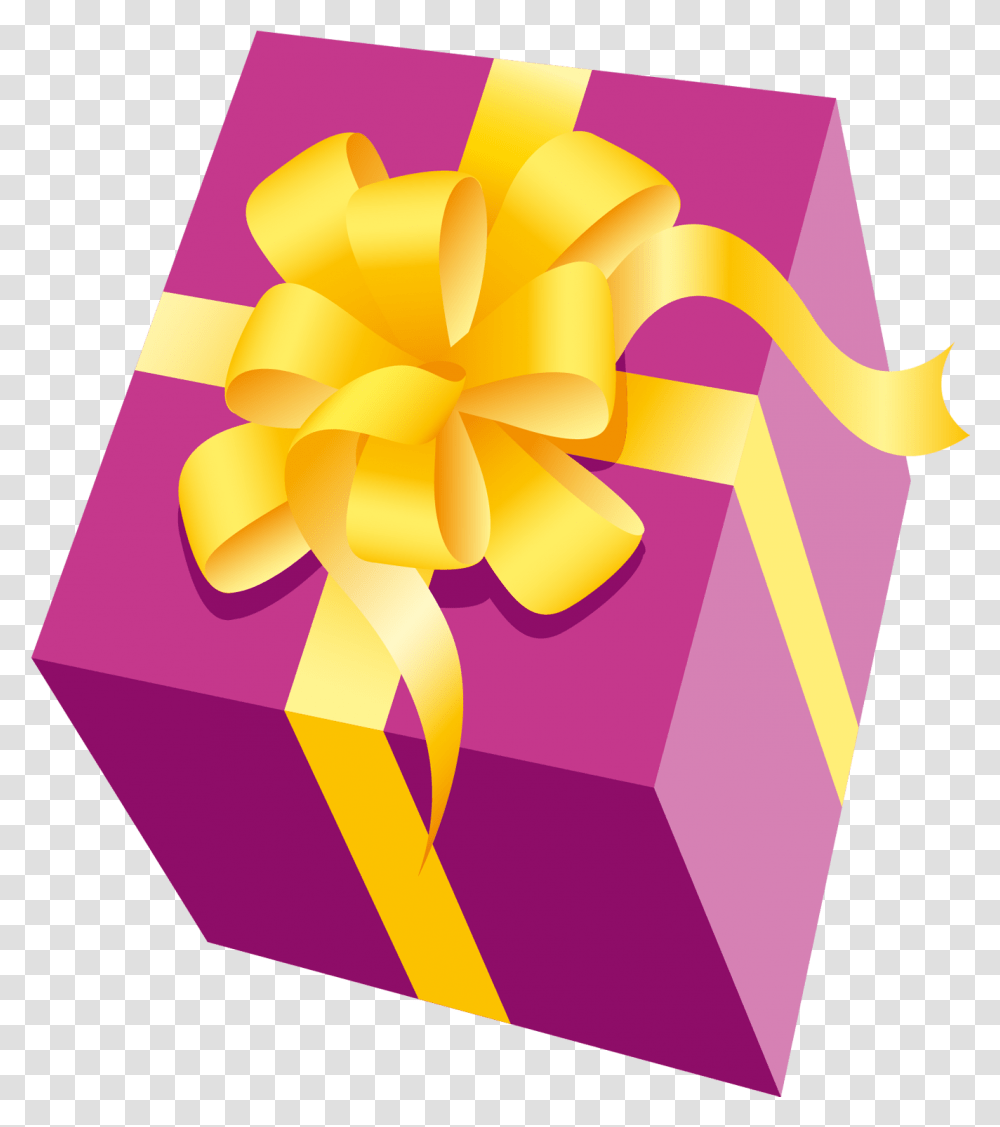 Free Download Of Gift Icon Pink And Yellow Gift Box Transparent Png