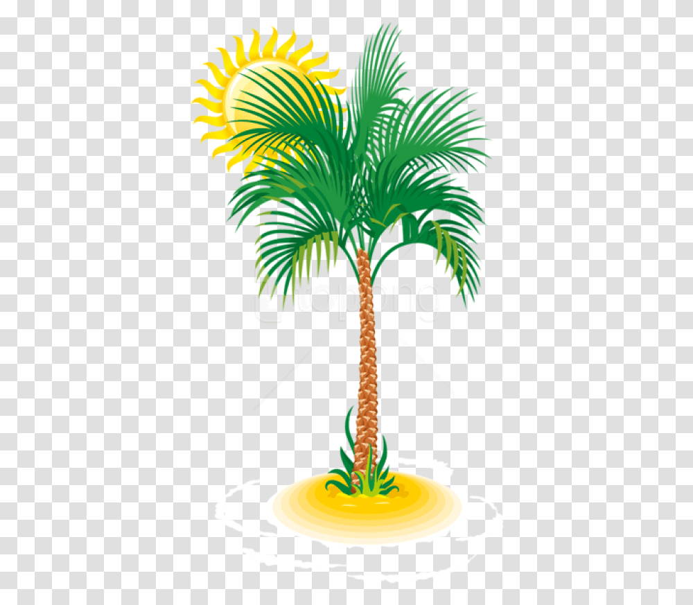 Free Download Palm And Sun Clipart Photo Tree Vector, Palm Tree, Plant, Arecaceae, Dinosaur Transparent Png