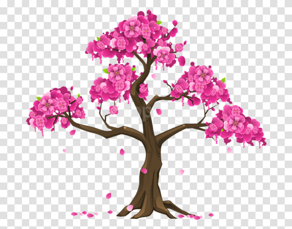 Free Download Pink Tree Images Background Cherry Blossom Tree Clip Art, Plant, Flower, Cross, Symbol Transparent Png