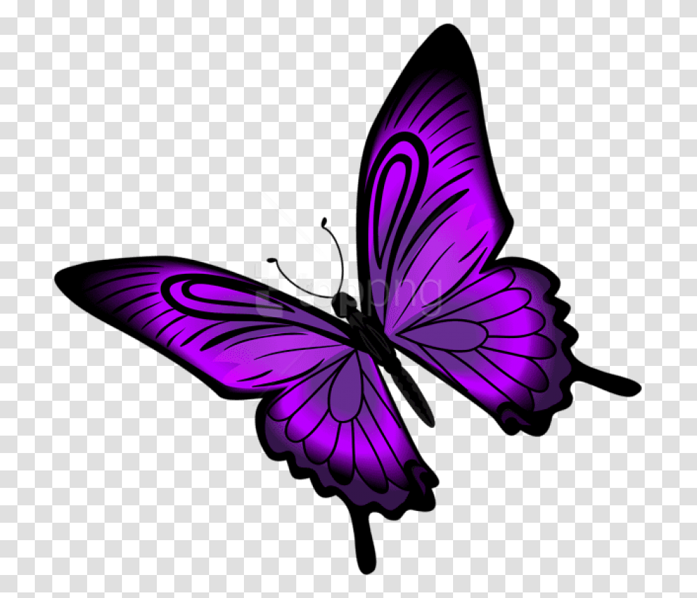 Free Download Purple Butterfly Clipart Background Purple Butterfly Clipart, Plant, Flower, Floral Design Transparent Png