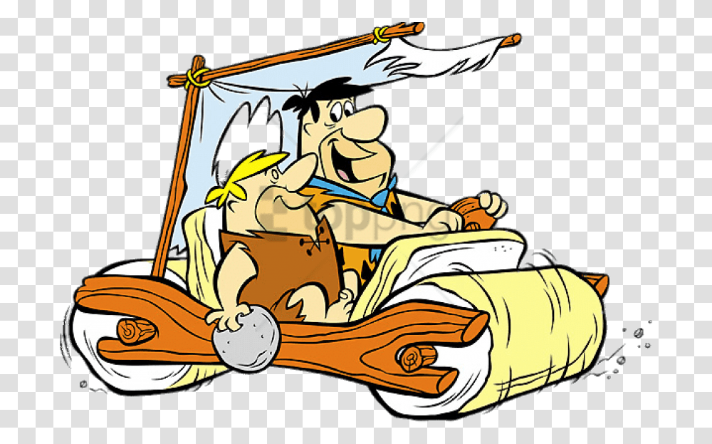 Free Download The Flintstones Fred And Barney In Flintstones Car, Transportation, Vehicle, Jet Ski Transparent Png