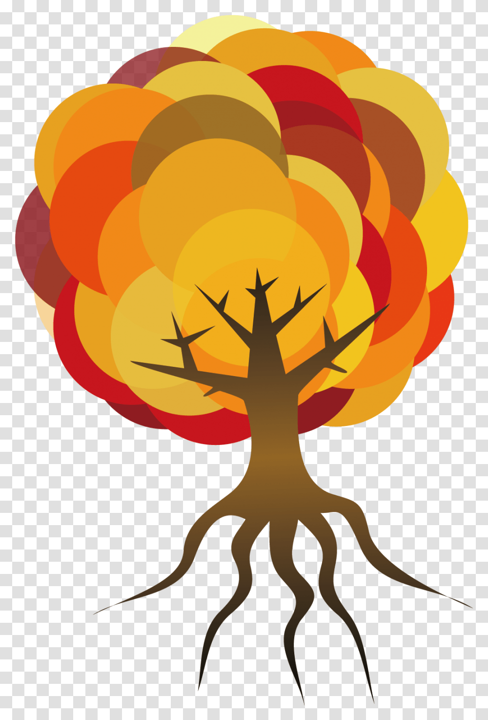 Free Download Tree Root Clip Art Tree Tree Illustration Simple With Roots, Plant Transparent Png