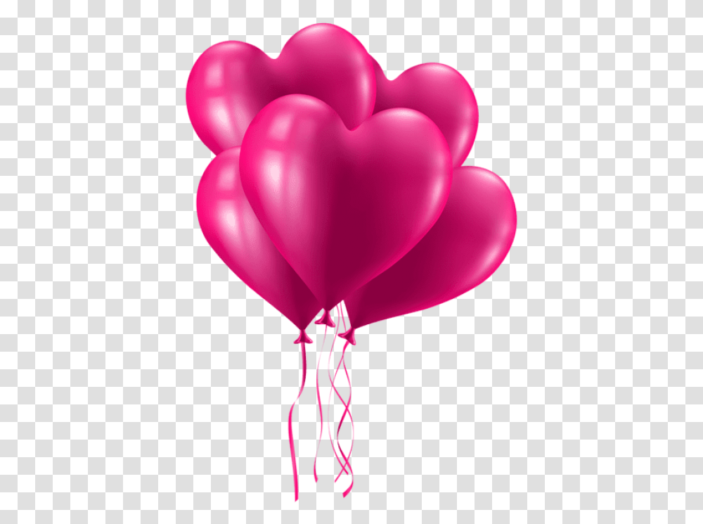 Free Download Valentine's Day Pink Heart Balloons Pink Balloons Background,  Transparent Png