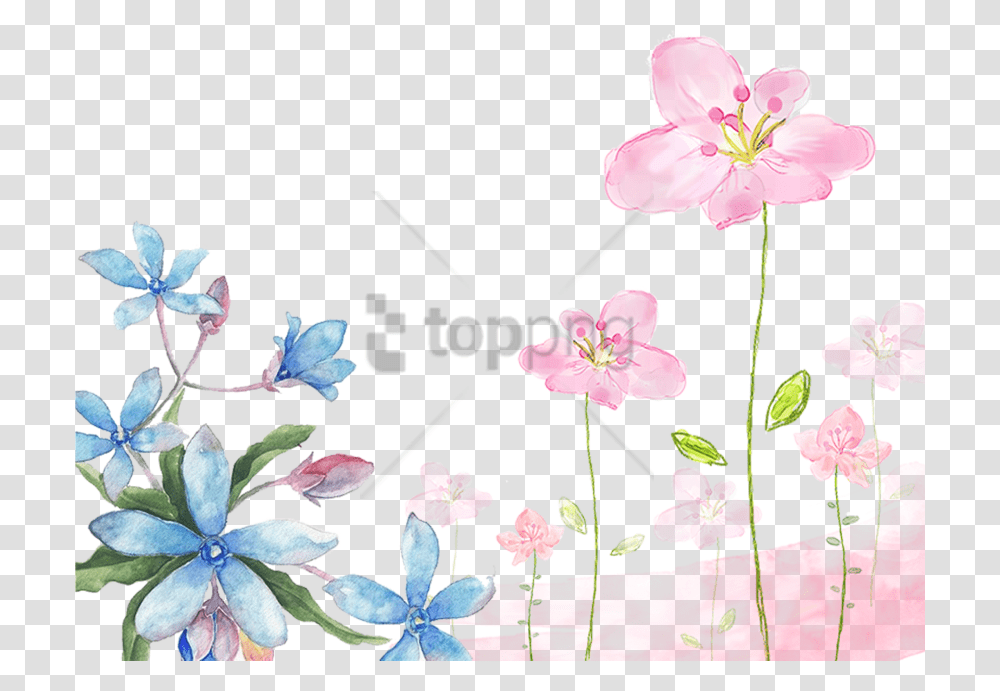 Free Download Watercolor Flowers Background Flower Background Hd, Plant, Blossom, Floral Design, Pattern Transparent Png