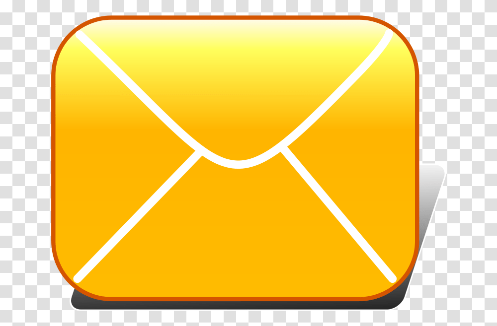 Free E Mail Email Symbol Yellow Colour, Envelope, Baseball Bat, Team Sport, Sports Transparent Png