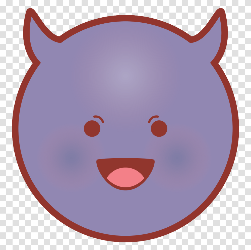 Free Emoji Face Circle Evil With Happy, Piggy Bank, Sphere, Mammal, Animal Transparent Png