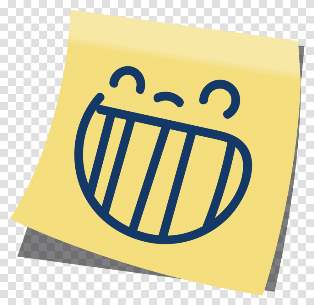 Free Emoji Post It Laugh With Background Risata, Label, Text, Symbol, Bag Transparent Png