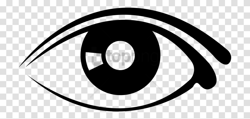 Free Eye Image With Background Eye Clipart Black And White, Label, Stencil Transparent Png
