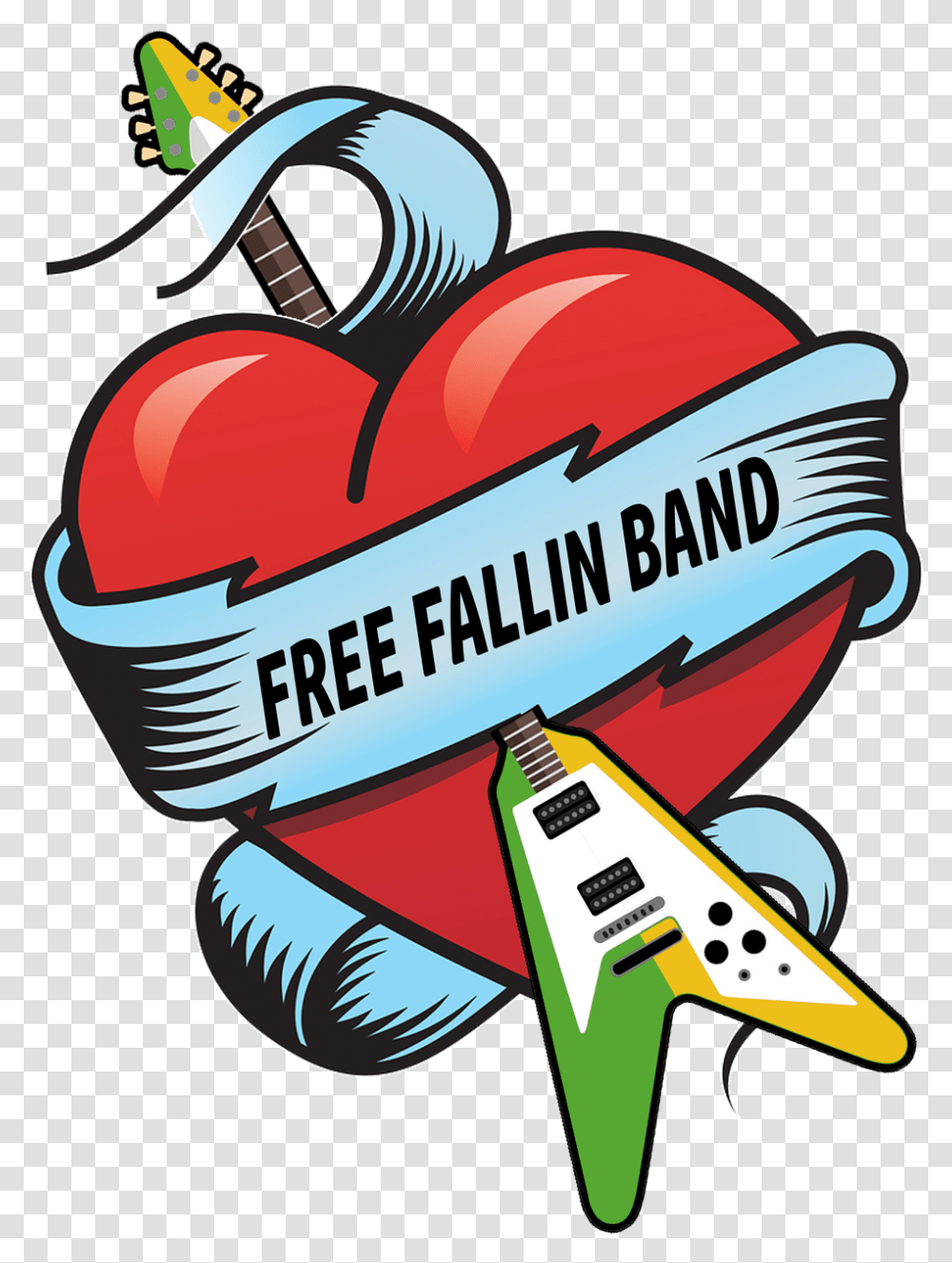 Free Fallin Band Heart With Ribbon Wrapping Around, Advertisement, Poster, Label, Text Transparent Png