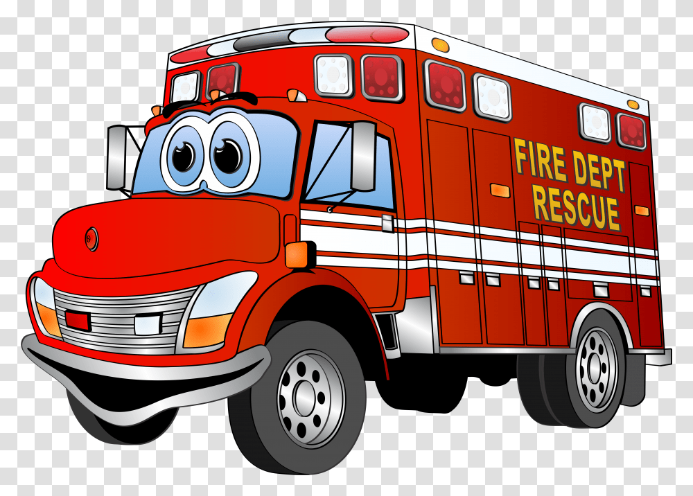 Free Fire Engine Download Cartoon Fire Truck Clip Art, Vehicle, Transportation, Van, Ambulance Transparent Png