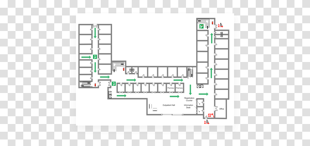 Free Fire Escape Plan Maker Edrawmax Online Fire Evacuation Plan Of Hospital, Plot, Diagram, Floor Plan, Text Transparent Png