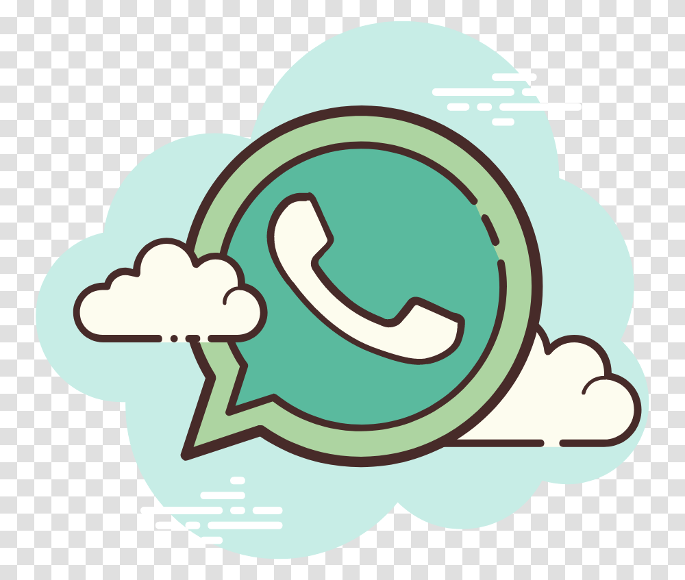 Free Flat Whatsapp Icon Of Cloud Available For Download In Whatsapp Logo On The Cloud, Text, Alphabet, Symbol, Number Transparent Png