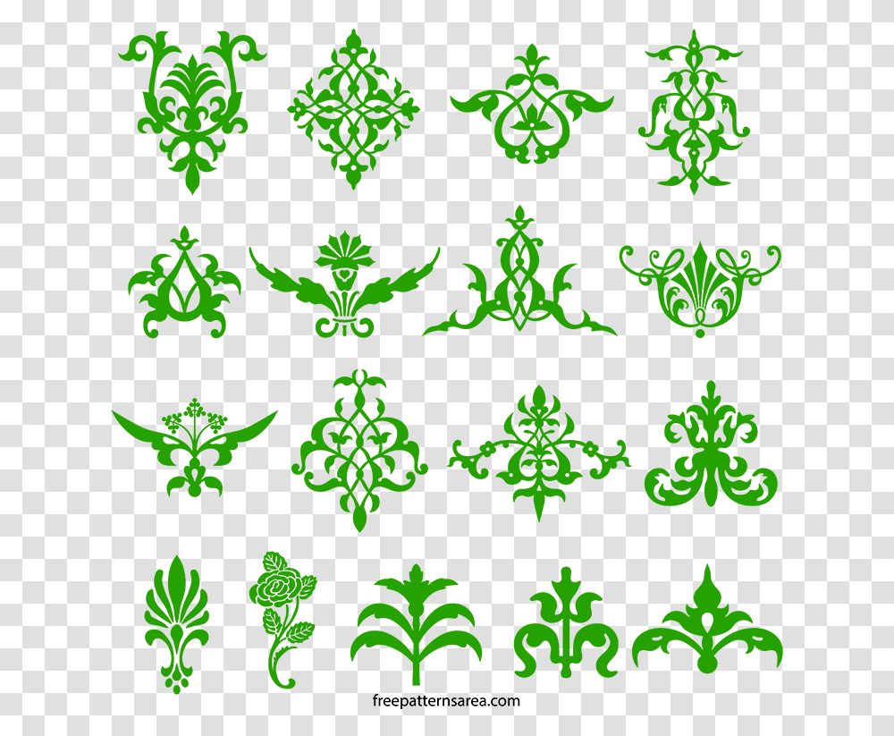 Free Floral Ornament Vector Svg, Green, Plant, Rug Transparent Png
