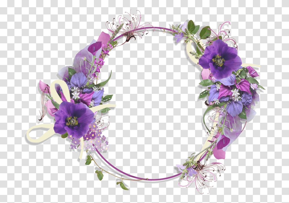 Free Floral Round Frame Pic Images Purple Border Frame, Plant, Floral Design, Pattern Transparent Png