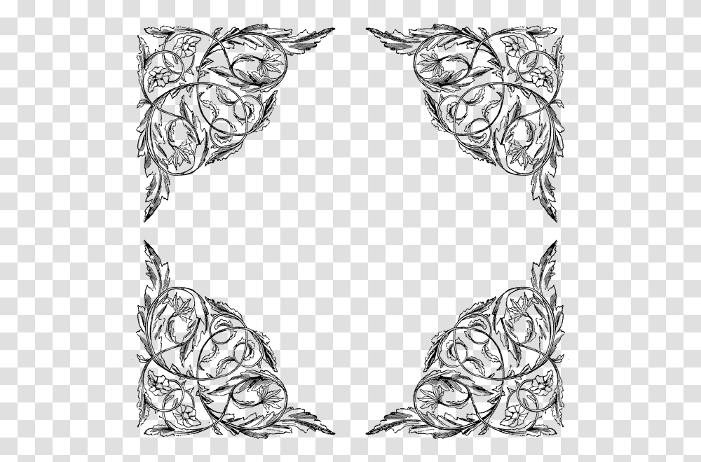Free Flourishes Clipart Border Corners, Lace, Pattern, Painting Transparent Png