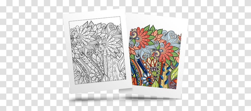 Free Flower Adult Coloring, Drawing, Doodle, Modern Art Transparent Png