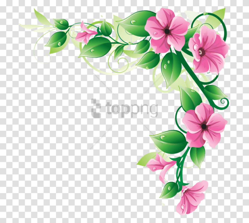 Free Flower Borders Image With Flower Border, Floral Design, Pattern Transparent Png