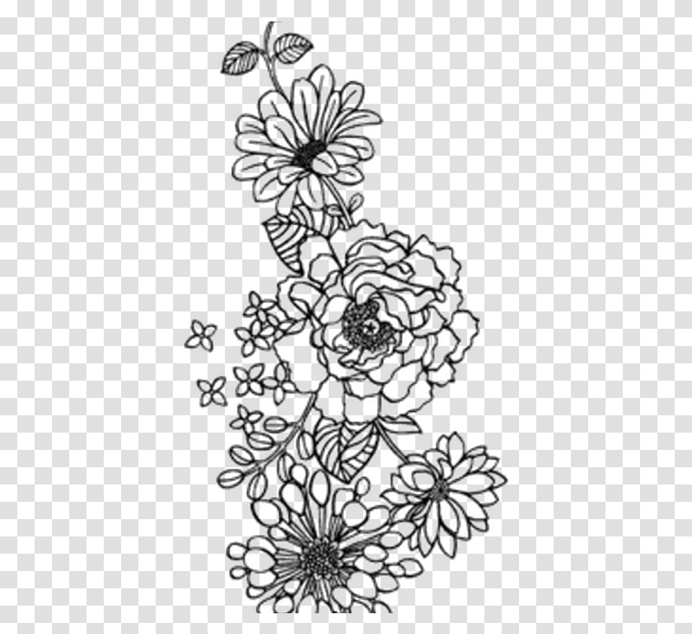 Free Flower Drawing Tumblr Black And White Flower, Chandelier, Lamp, Pattern, Lace Transparent Png