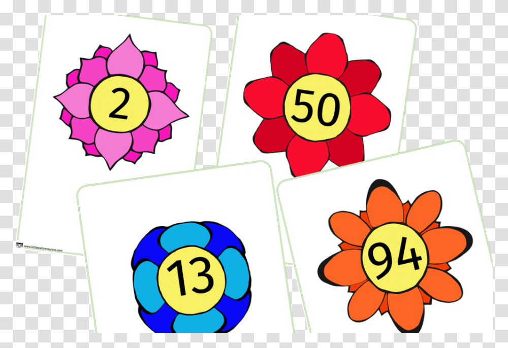 Free Flower Number Line Early Years Transparent Png