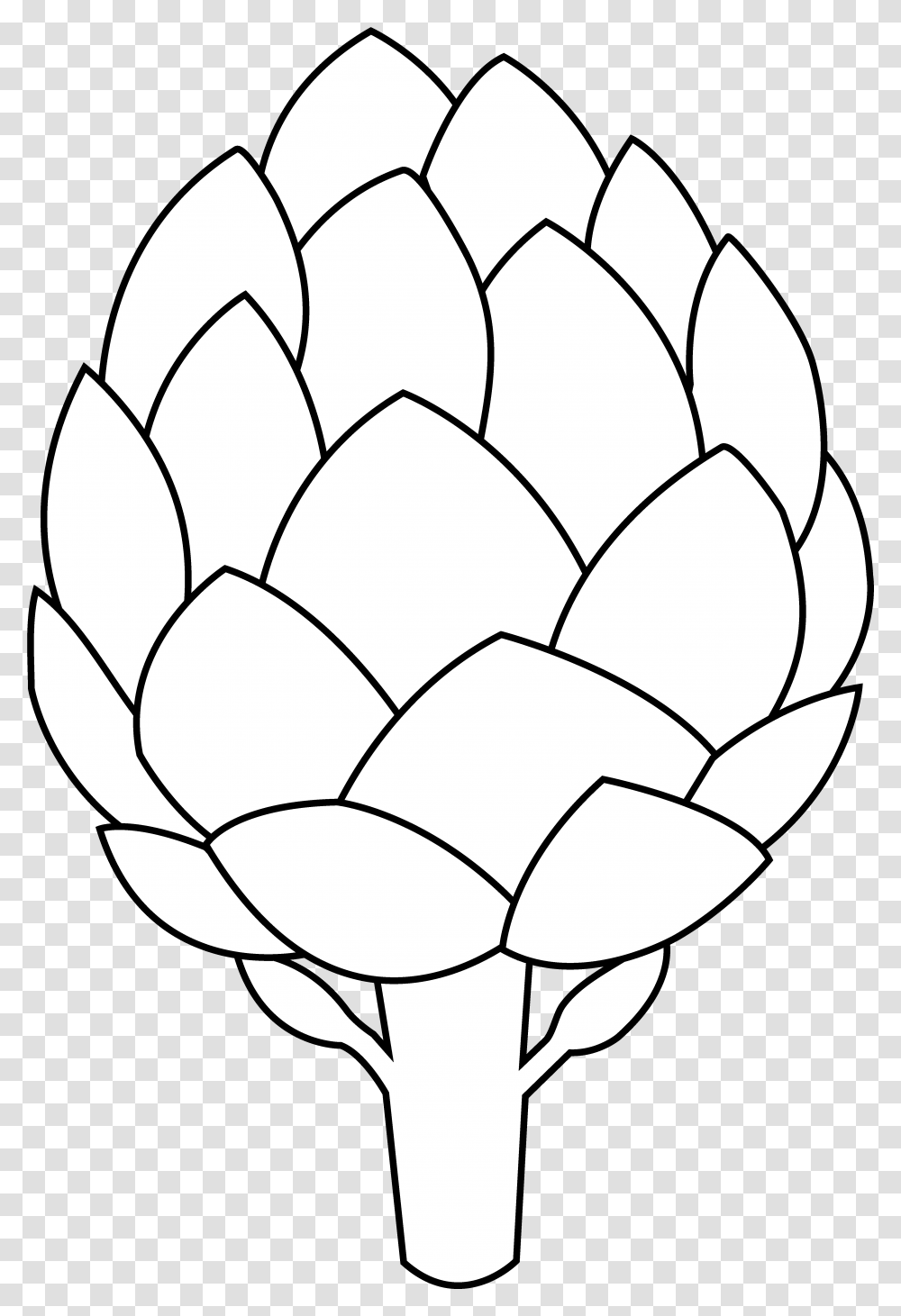 Free Flower Outline Clipart Download Clip Art Artichoke Drawing Easy, Soccer Ball, Football, Team Sport, Sports Transparent Png