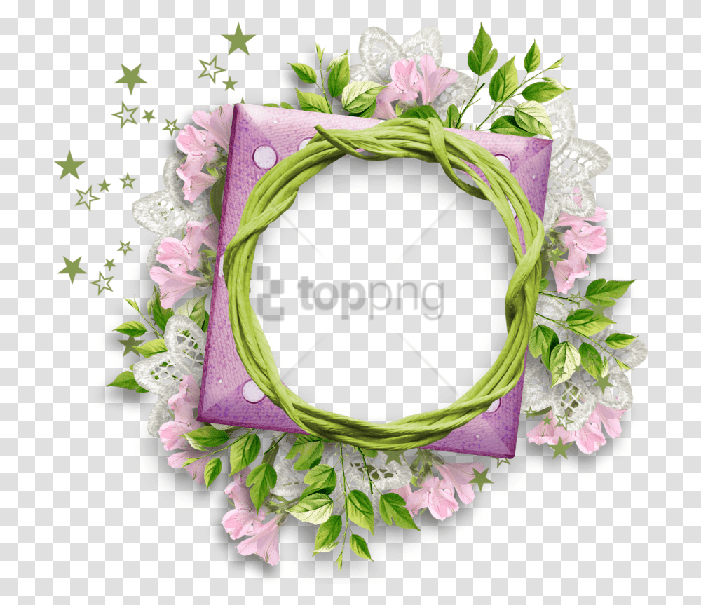 Free Flower Round Frame Image With, Plant, Floral Design, Pattern Transparent Png