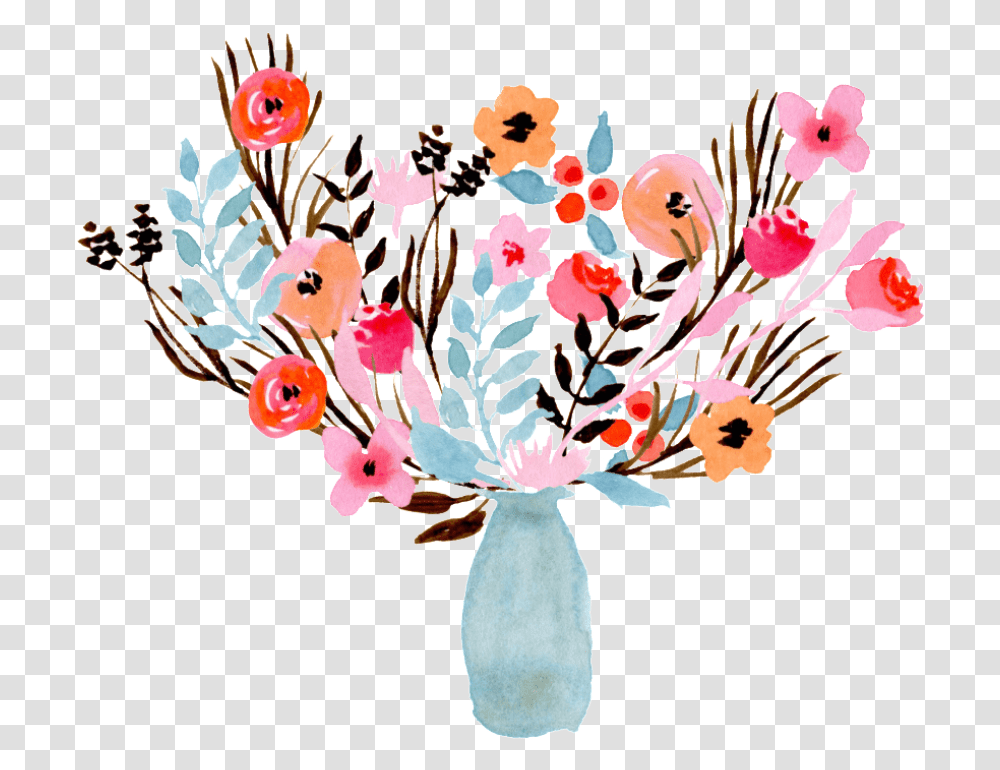 Free Flower Vase Water Colour Images Housewarming Invitation Blank Template, Floral Design, Pattern Transparent Png