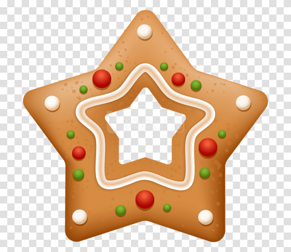 Free Gingerbread Star Cookie Favorite Christmas Food, Biscuit, Cracker, Ketchup, Hot Dog Transparent Png