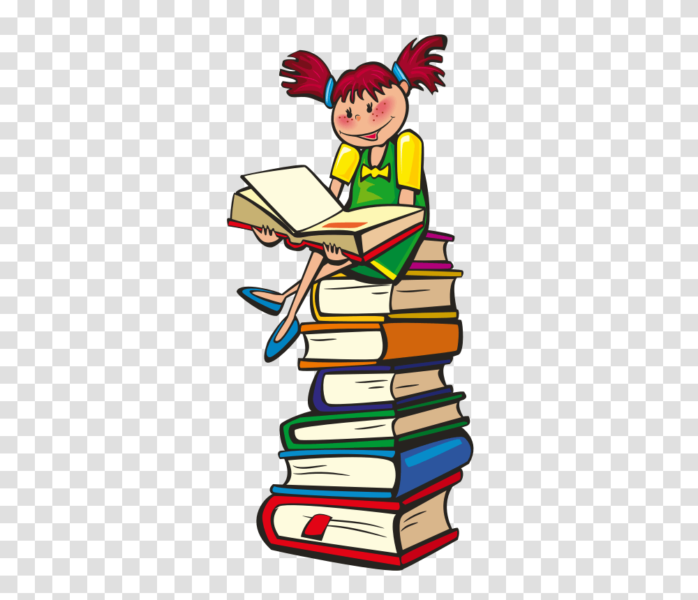 Free Girl Reading Clipart, Book, Toy, Student Transparent Png