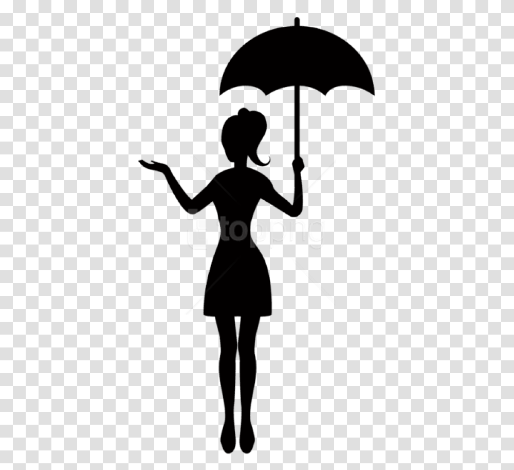 Free Girl With Umbrella Silhouette Girl Holding Umbrella Silhouette, Analog Clock, White Board, Pin Transparent Png