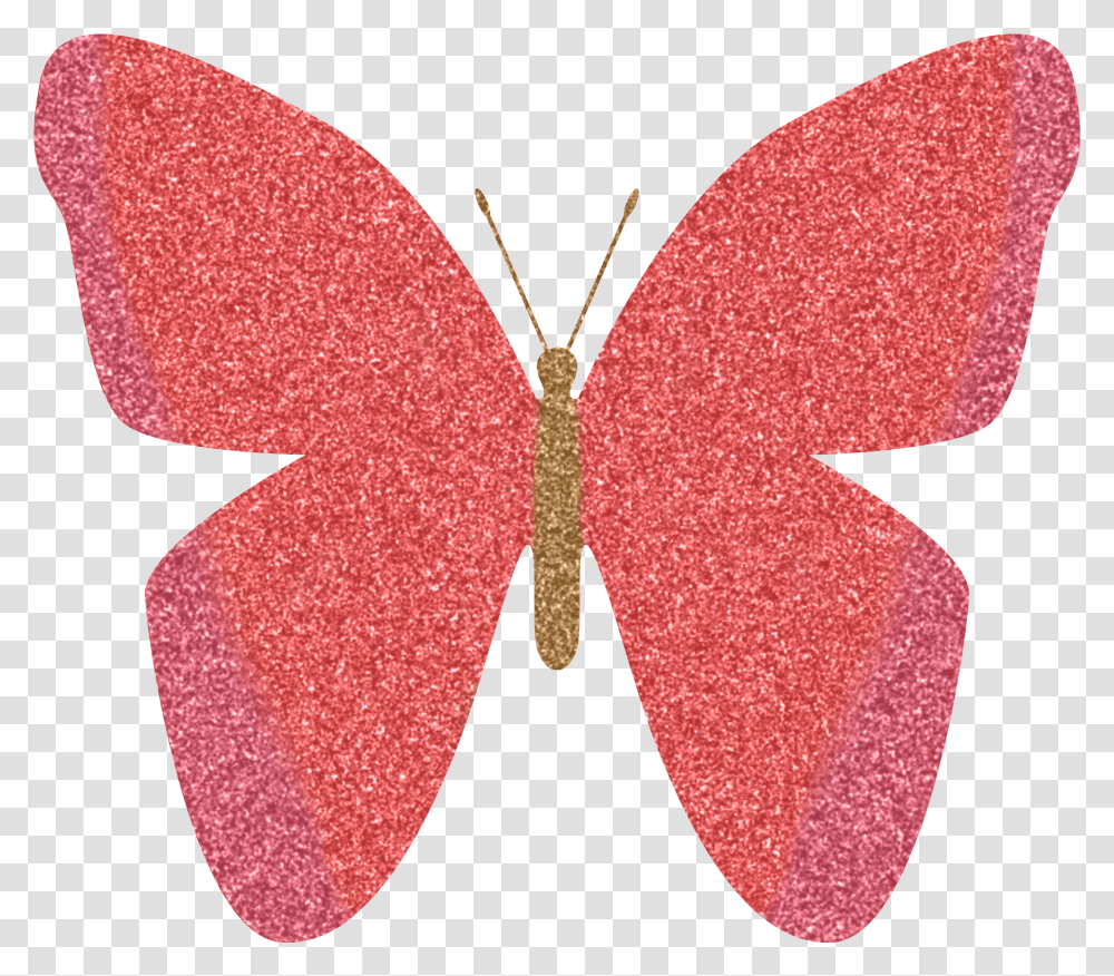 Free Glitter Butterfly Clipart Pink Pink Sparkle Butterfly, Leaf, Plant, Ornament, Tree Transparent Png