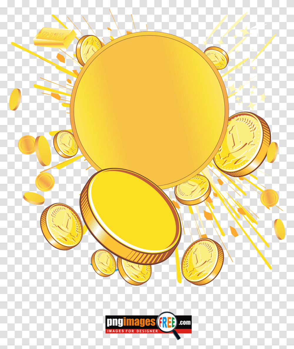 Free Gold Coin Logo Design Dot, Treasure, Graphics, Art, Gold Medal Transparent Png