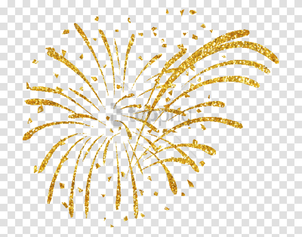 Free Gold Fireworks Image With New Years Fireworks Clipart, Handwriting, Calligraphy, Spider Transparent Png