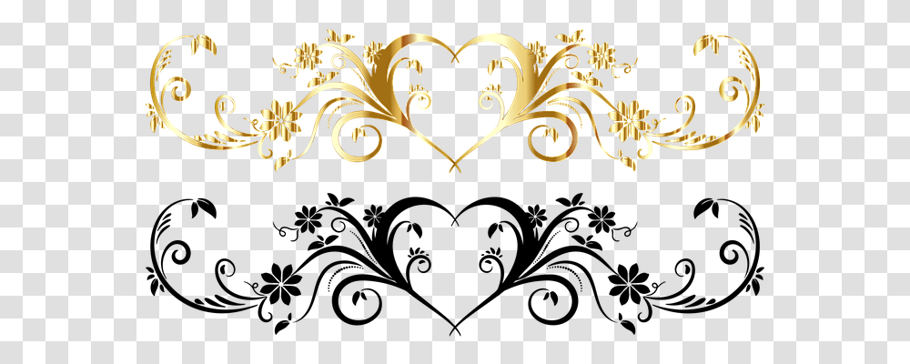 Free Gold Flower & Images Pixabay Heart Divider, Floral Design, Pattern, Graphics, Accessories Transparent Png