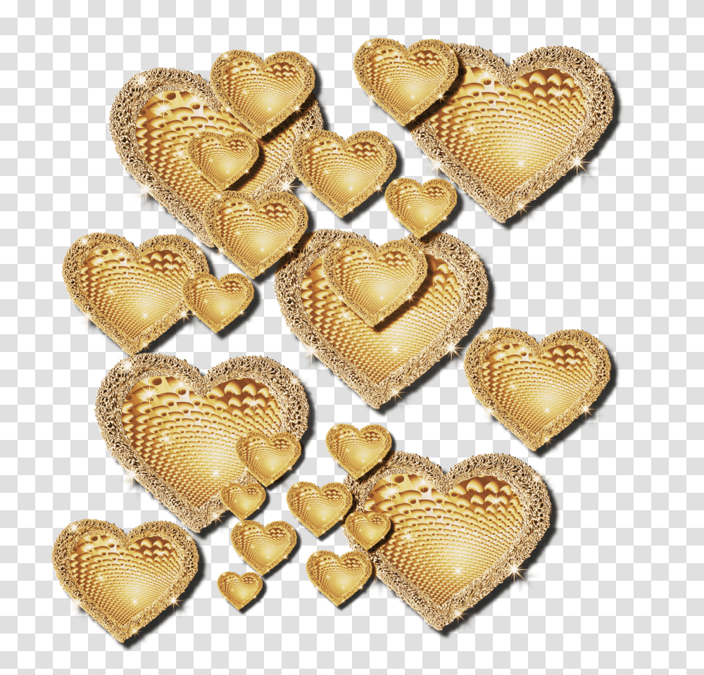 Free Gold Heart Clipart, Fungus, Food, Sweets, Confectionery Transparent Png