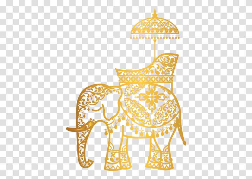 Free Gold Indian Elephant Clipart Wedding Indian Elephant Clipart, Lamp, Antelope, Wildlife, Mammal Transparent Png
