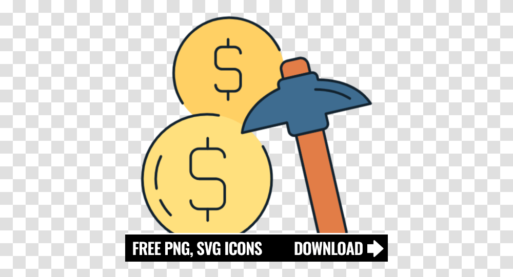 Free Gold Mine Icon Symbol Hammer, Tool, Text, Number, Outdoors Transparent Png