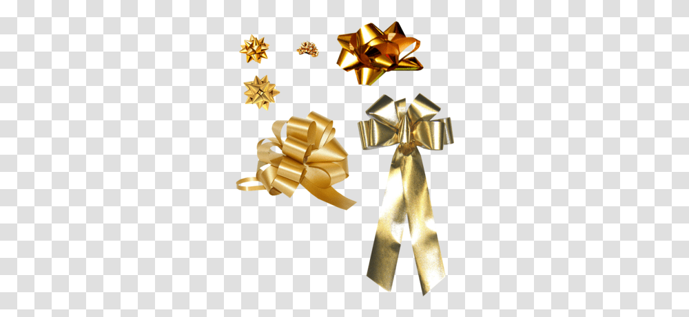 Free Gold Ribbon & Bow Set Psd Vector Graphic Vectorhqcom Ribbon, Gift, Cross, Symbol Transparent Png