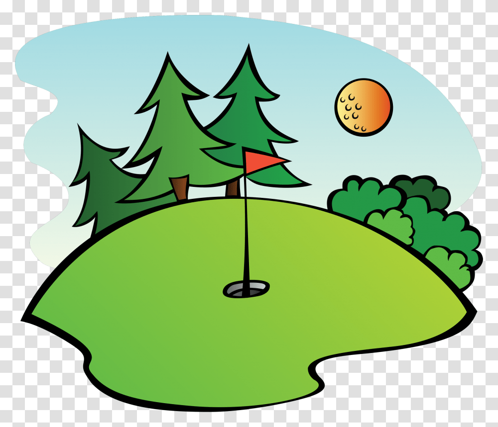 Free Golf Clipart And Animations Golf Course Clipart, Tree, Plant, Ornament, Christmas Tree Transparent Png