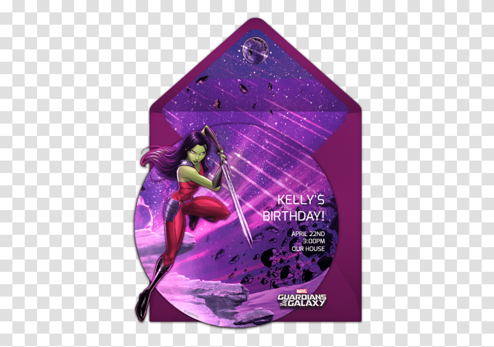 Free Gotg Gamora Online Invitation Punchbowlcom Fairy, Purple, Poster, Advertisement, Art Transparent Png