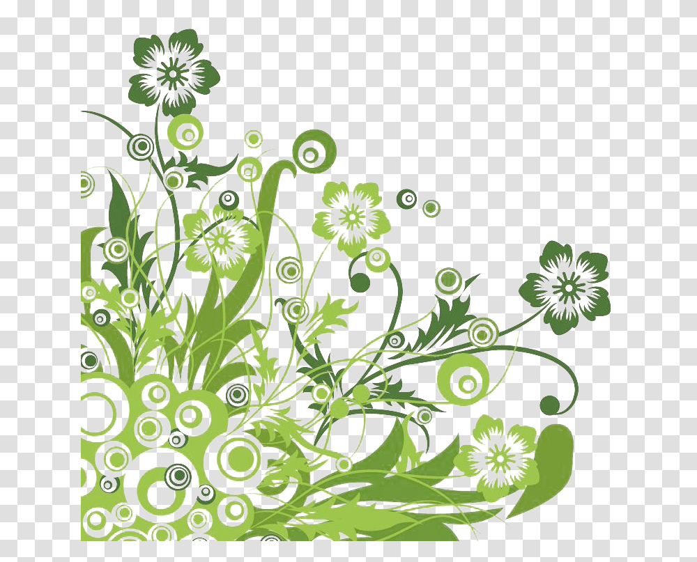 Free Graphics 6 Image Green Flowers Vector, Art, Floral Design, Pattern, Plant Transparent Png