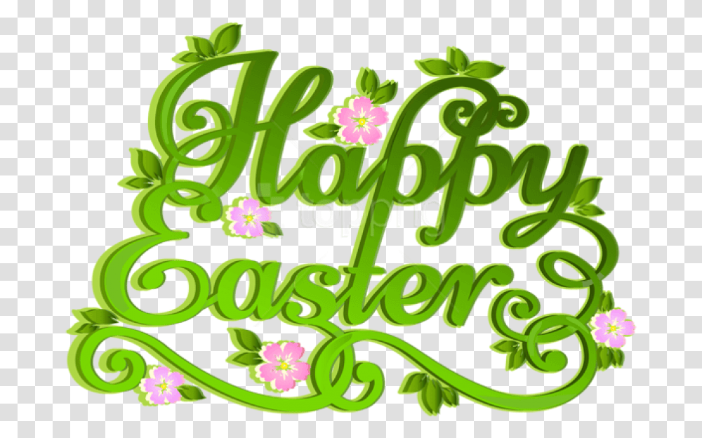 Free Green Happy Easter Happy Easter Clipart, Floral Design, Pattern Transparent Png