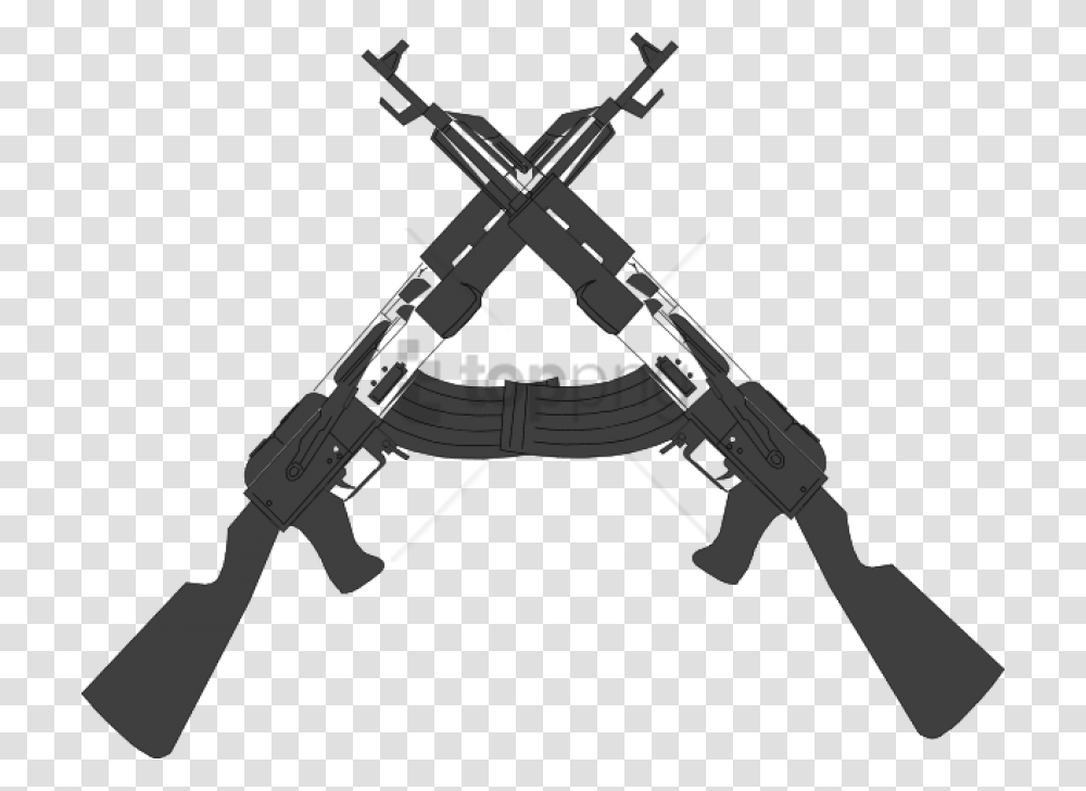 Free Guns Crossed Image With Background Crossed Ak 47, Machine Gun, Weapon, Weaponry, Rifle Transparent Png