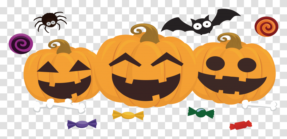 Free Halloween Candy Download Cute Jack O Lantern Vector, Pumpkin, Vegetable, Plant, Food Transparent Png
