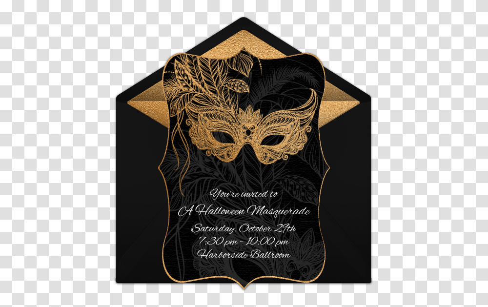 Free Halloween Masquerade Online Invitation Punchbowlcom Themed Halloween Baby Shower, Clothing, Crowd, Parade, Text Transparent Png