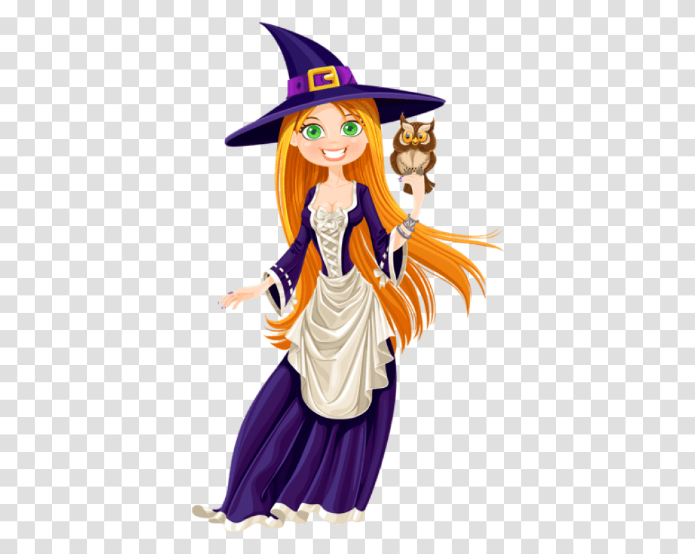 Free Halloween Witch With Owl Images Witch Clipart Background, Hat, Clothing, Toy, Doll Transparent Png
