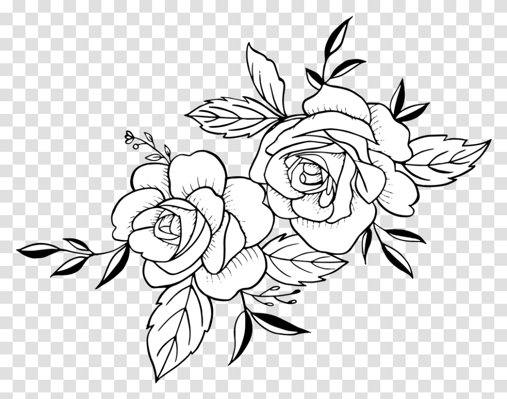 Free Hand Drawn Floral Bouquets Black And White Flower, Graphics, Art, Floral Design, Pattern Transparent Png
