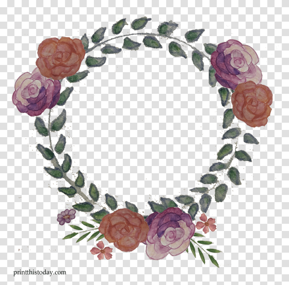 Free Handmade Watercolor Wreath And Flowers For Blogs Garden Roses, Floral Design, Pattern, Graphics, Art Transparent Png