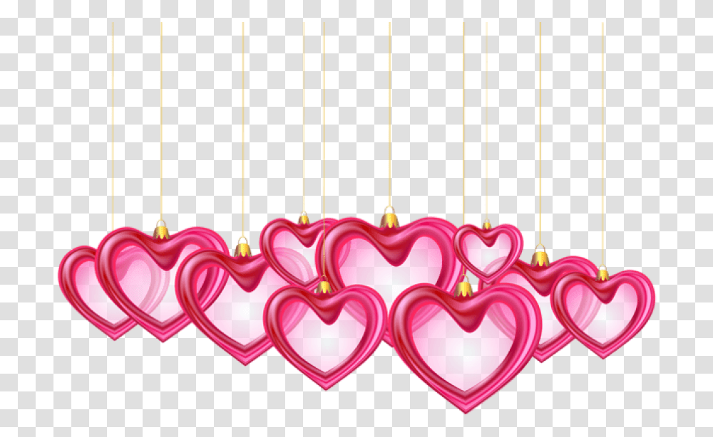Free Hanging Hearts Decor Images Pink Hanging Heart, Purple, Light, Ornament Transparent Png