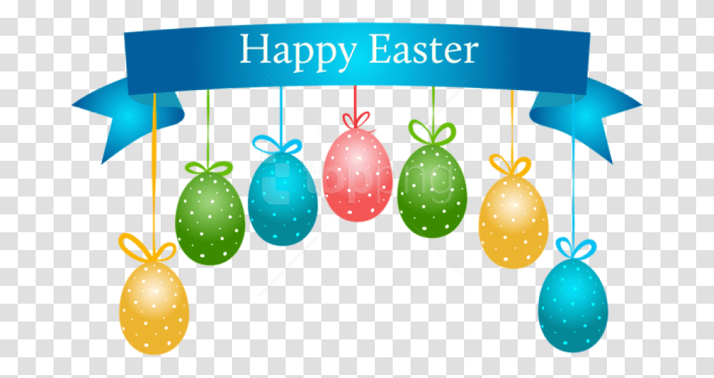 Free Happy Easter Banner With Hanging, Food, Candy, Lollipop, Lamp Transparent Png