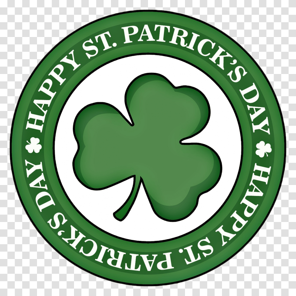 Free Happy Saint Patricks Day Round Logo Image, Label, Plant Transparent Png